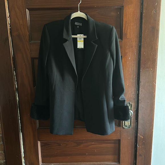 Danielle Bernstein Faux-Fur-Trim Blazer size medium - Picture 2 of 5